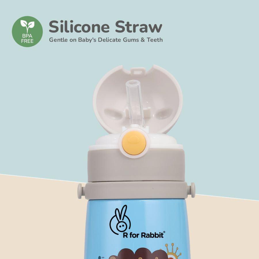 Steebo Safari Stainless Steel Sipper Bottle for Kids 500ml - Blue Lion