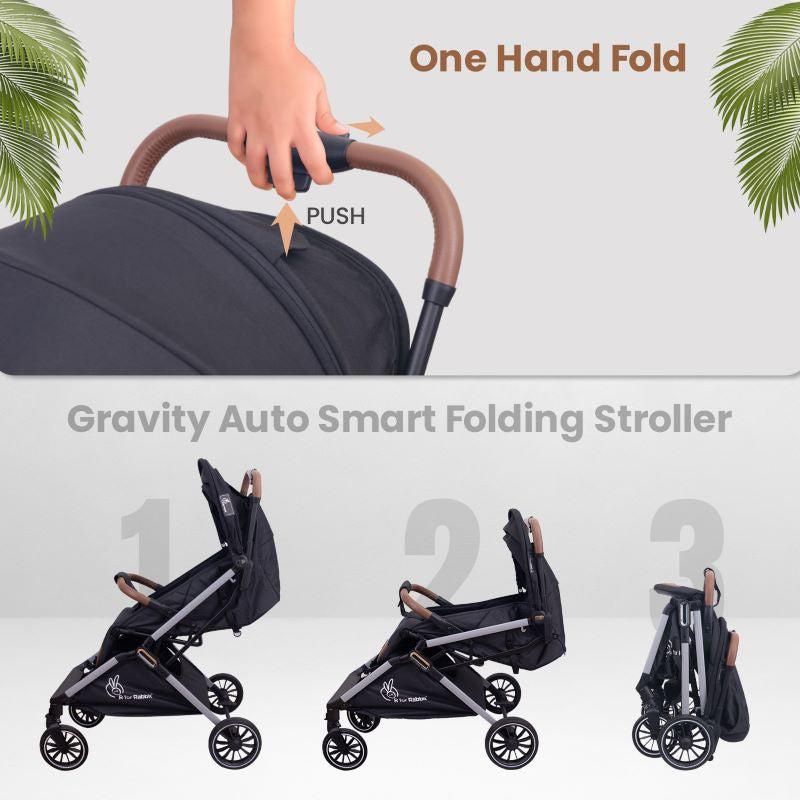 Street Smart Auto Fold Stroller for Kids Safety Certified, Travel Friendly, Breathable Mesh, 360 Degree Rotation, 0-3 Yrs