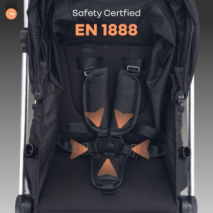 Street Smart 360-degree Rotatable Kids Stroller - Pure Black