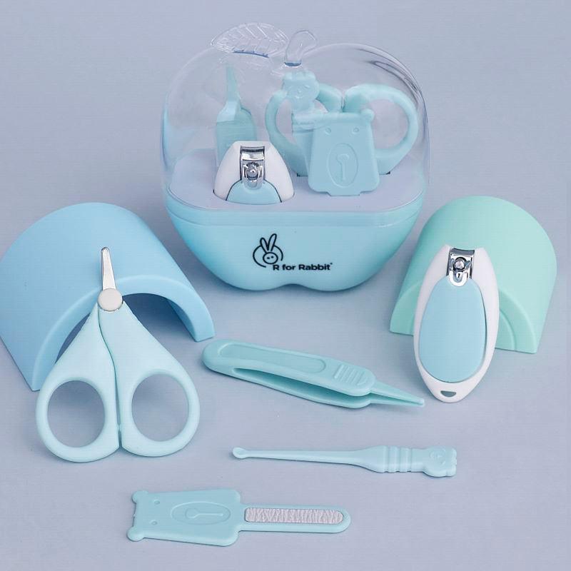 Stylo Apple Baby Manicure Set Nail Cutter & Nail Filer, Scissor, Tweezer, Ear Pick - Blue