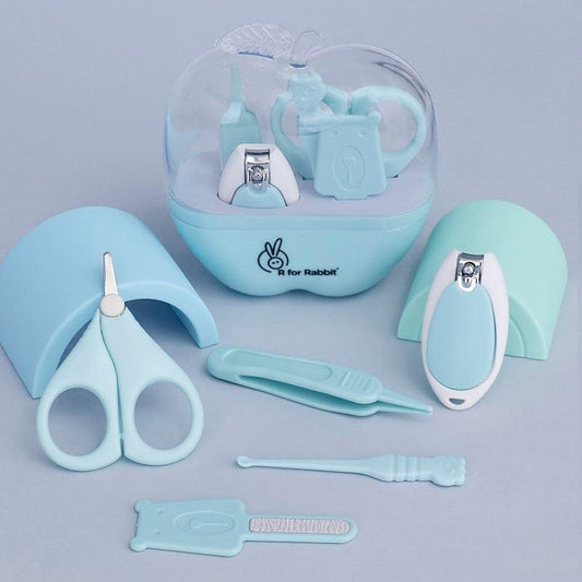 Stylo Apple Baby Manicure Set Nail Cutter & Nail Filer, Scissor, Tweezer, Ear Pick - Blue