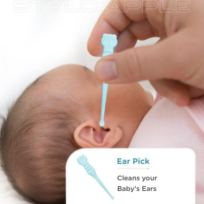 Stylo Apple Baby Manicure Set Nail Cutter & Nail Filer, Scissor, Tweezer, Ear Pick - Blue