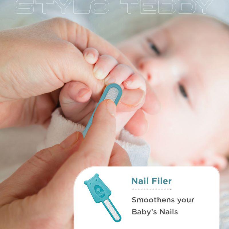 Stylo Teddy Baby Manicure Set Nail Cutter & Nail Filer, Scissor, Tweezer, Ear Pick - Blue