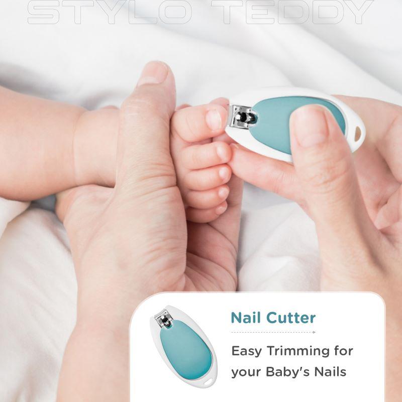 Stylo Teddy Baby Manicure Set Nail Cutter & Nail Filer, Scissor, Tweezer, Ear Pick - Blue