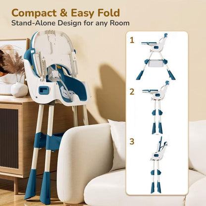 Sugar Doodle Plus High Chair For Kids 3-in-1 Convertible Design - Indigo Dye