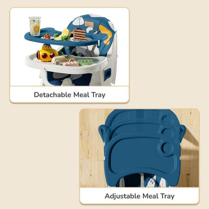Sugar Doodle Plus High Chair For Kids 3-in-1 Convertible Design - Indigo Dye