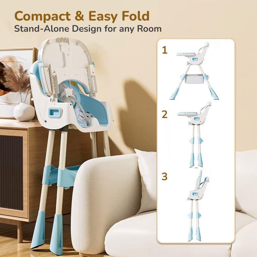 Sugar Doodle Plus High Chair For Kids 3-in-1 Convertible Design - Lake Blue