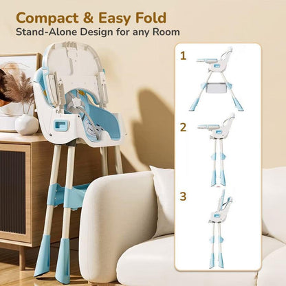 Sugar Doodle Plus High Chair For Kids 3-in-1 Convertible Design - Lake Blue