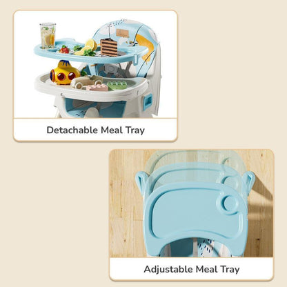 Sugar Doodle Plus High Chair For Kids 3-in-1 Convertible Design - Lake Blue