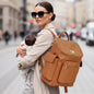 Caramello Bold Neo Diaper Bag, Matte Finish Vegan Leather, 39L Spacious Multi-Compartment Bag - Tan Brown