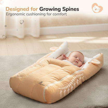 Snuggy Cucoon Baby Nest - Soft, Comfortable & Multi-Purpose Nest for Newborns 0-6 months babies - Teddy Beige
