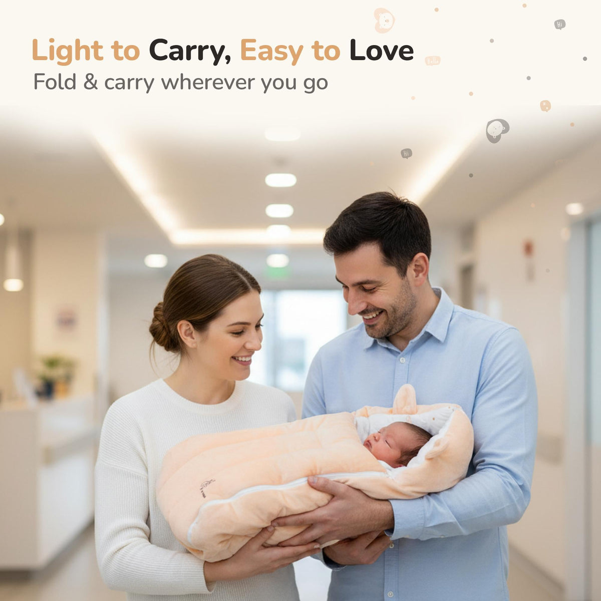 Snuggy Cucoon Baby Nest - Soft, Comfortable & Multi-Purpose Nest for Newborns 0-6 months babies - Teddy Beige