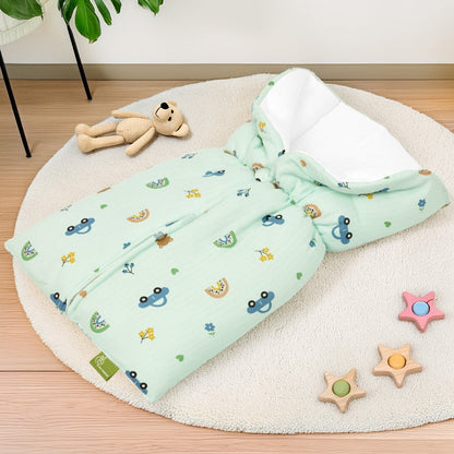 Snuggy Bliss 100% Muslin Cotton Baby Bedding for Newborns (0–6 Months) - Teddy Green