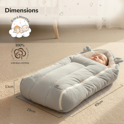Snuggy Cucoon Baby Nest - Soft, Comfortable & Multi-Purpose Nest for Newborns 0-6 months babies - Teddy Grey