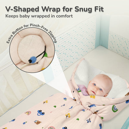 Snuggy Bliss 100% Muslin Cotton Baby Bedding for Newborns (0–6 Months) - Teddy Pink