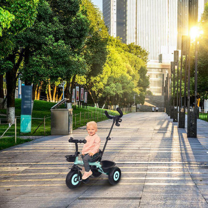 Tiny Toes T20 Ace Tricycle - 2 in 1, EVA Wheels, Adjustable Parental Control, Cup Holder, EVA Wheels, Front & Rear Basket, 1.5-5y - Lake Blue
