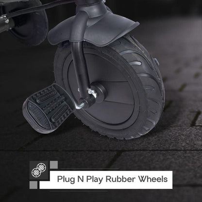 Tiny Toes T20 Plus Tricycle - 2 in 1, Rubber Wheels, Adjustable Parental Control, Cup Holder - Black