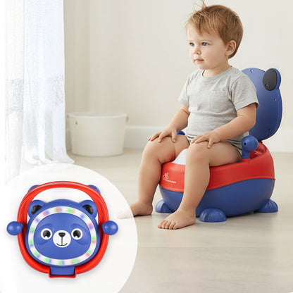 Tiny Tots Panda Potty Training Seat for Baby With Backrest And Grip Handles - Blue Red