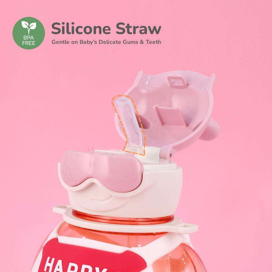 Tritan Astro Baby Straw Sipper Bottle 1000ml - Pink