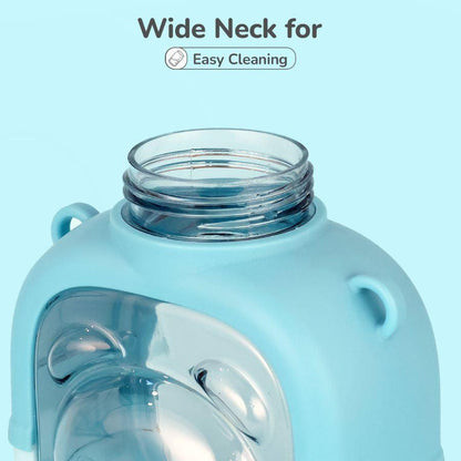 Tritan Baloo Straw Sipper Bottle 1000ml BPA free Tritan Material with Silicone Straw - Blue