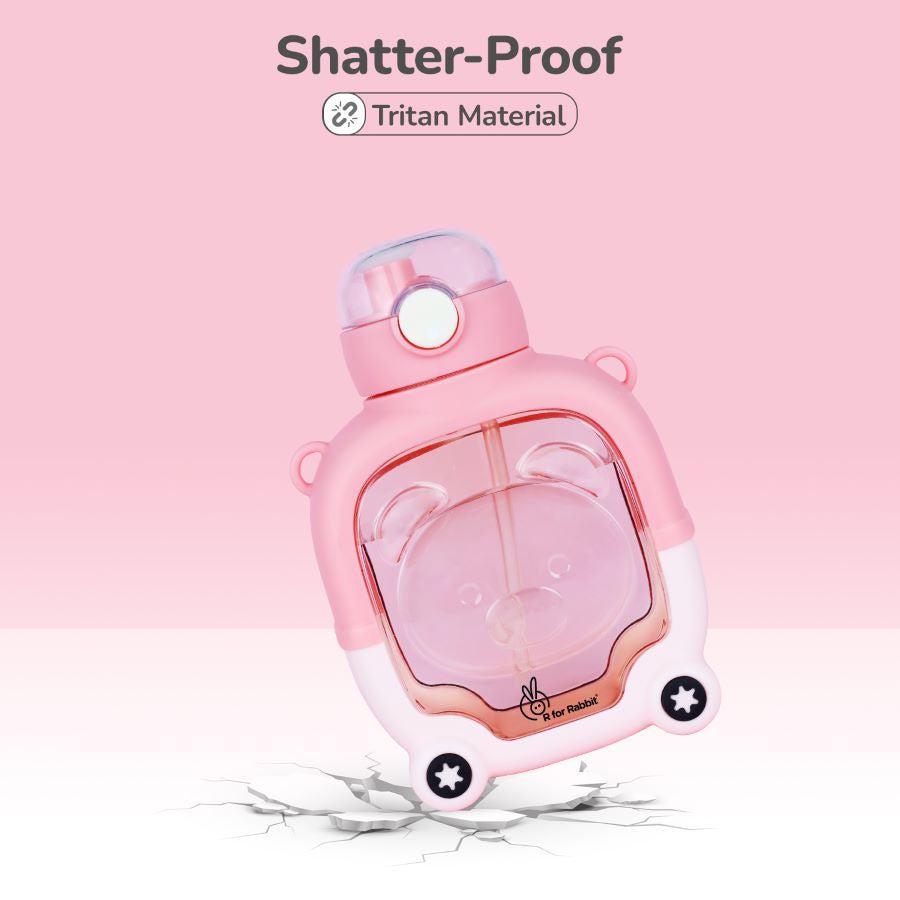 Tritan Baloo Straw Sipper Bottle 1000ml BPA free Tritan Material with Silicone Straw - Pink