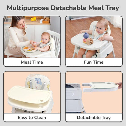Truffle High Chair For Kids 4-in-1 Convertible Scratch Proof & Anti-Skid Rubber Base High Chair - Beige