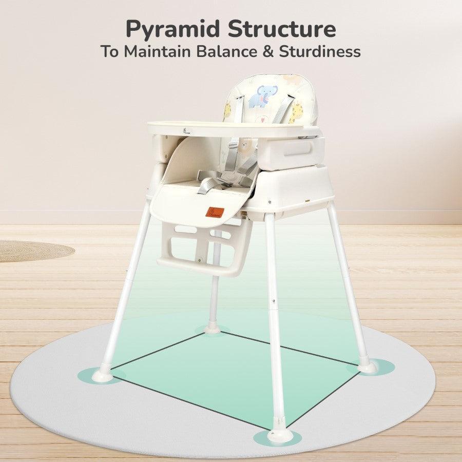Truffle High Chair For Kids 4-in-1 Convertible Scratch Proof & Anti-Skid Rubber Base High Chair - Beige