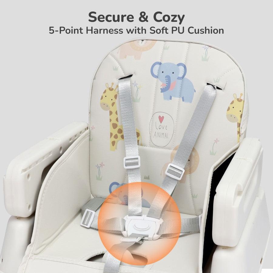Truffle High Chair For Kids 4-in-1 Convertible Scratch Proof & Anti-Skid Rubber Base High Chair - Beige