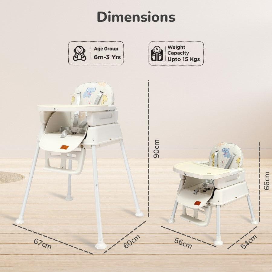 Truffle High Chair For Kids 4-in-1 Convertible Scratch Proof & Anti-Skid Rubber Base High Chair - Beige