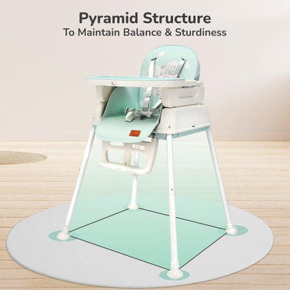 Truffle High Chair For Kids 4-in-1 Convertible Scratch Proof & Anti-Skid Rubber Base High Chair - Sea Green
