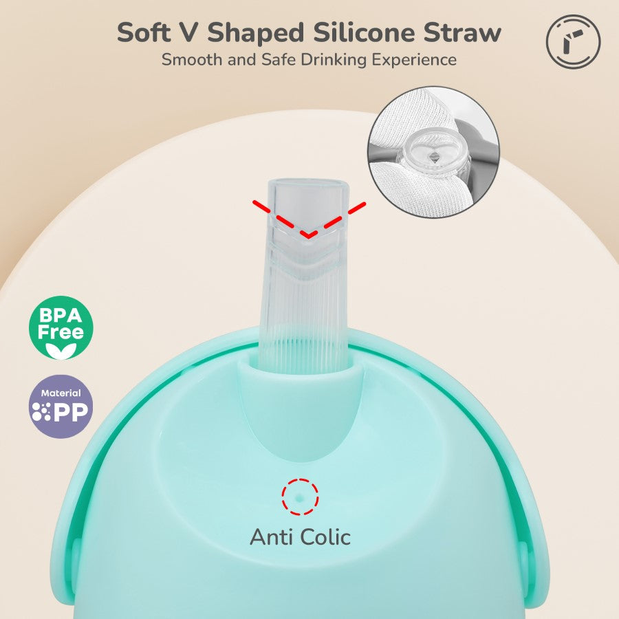 Trunky Baby Straw Sipper Bottle 320ml With Safe BPA free PP Material - Lake Blue