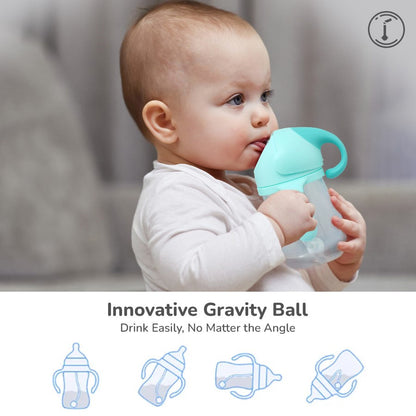 Trunky Baby Straw Sipper Bottle 320ml With Safe BPA free PP Material - Lake Blue