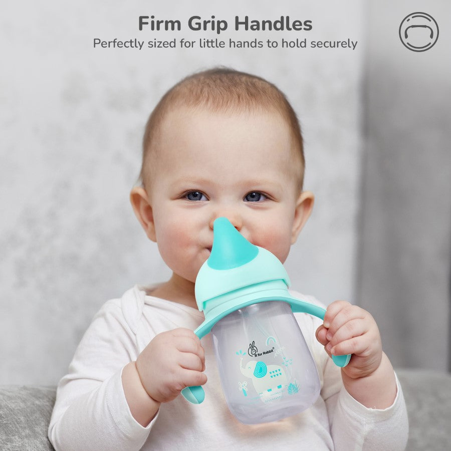 Trunky Baby Straw Sipper Bottle 320ml With Safe BPA free PP Material - Lake Blue