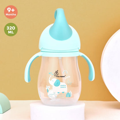 Trunky Baby Straw Sipper Bottle 320ml With Safe BPA free PP Material - Lake Blue