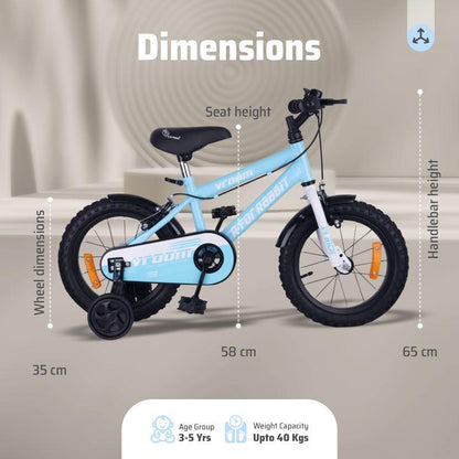 Vroom Bicycle For Kids 14 Inch With 90% Plug and Play For Ease of Installation - Lake Blue