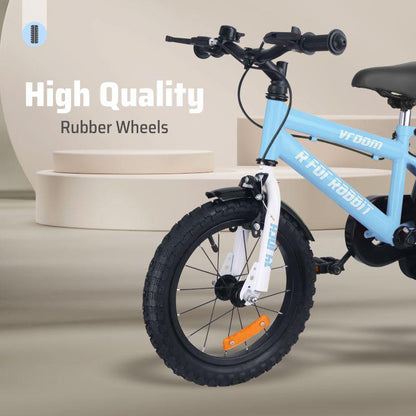 Vroom Bicycle For Kids 14 Inch With 90% Plug and Play For Ease of Installation - Lake Blue