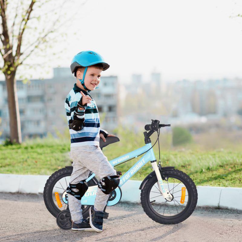 Vroom Bicycle For Kids 14 Inch With 90% Plug and Play For Ease of Installation - Lake Blue