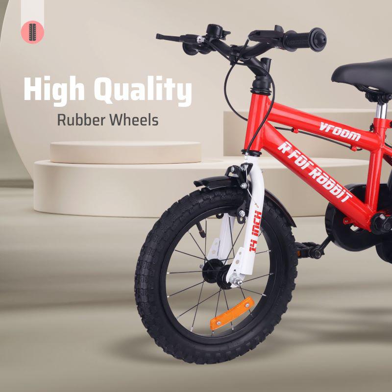 Vroom Bicycle For Kids 14 Inch With 90% Plug and Play For Ease of Installation - Red