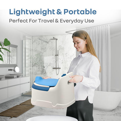 Tiny Tots Dino BPA-Free Potty Training Toilet Seat For Baby With Cushion - White Blue