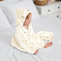 Softkins Baby Hooded Knit Towel with 100% Natural Cotton, Soft & Quick Dry - White Farmland