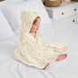 Softkins Baby Hooded Knit Towel with 100% Natural Cotton, Soft & Quick Dry - White Fishy