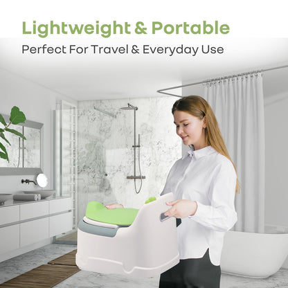 Tiny Tots Dino BPA-Free Potty Training Toilet Seat For Baby With Cushion - White Green