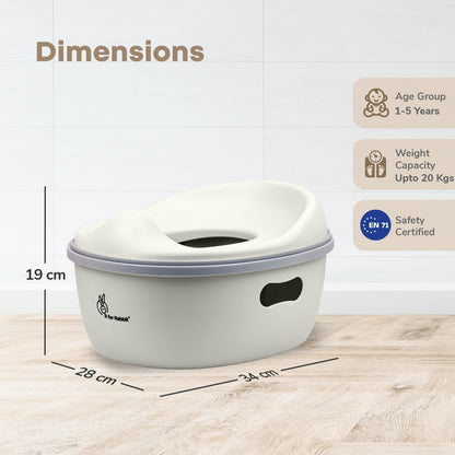 Tiny Tots Mellow 3-In-1 Convertible Potty Training Seat Safe & Ergonomic Chair - White Grey