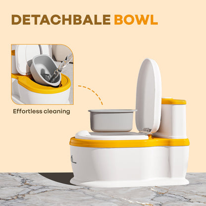 Little Grownup Pixie Potty Training Seat For Kids With Music & Tissue Storage - White Orange