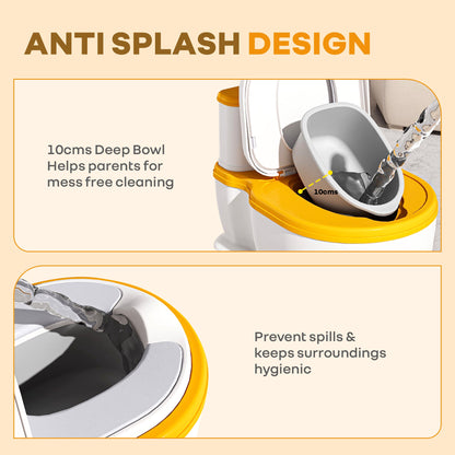 Little Grownup Pixie Potty Training Seat For Kids With Music & Tissue Storage - White Orange