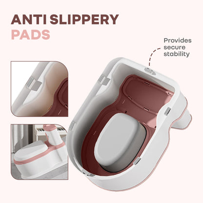 Little Grownup Pixie Potty Training Seat For Kids With Music & Tissue Storage - White Pink