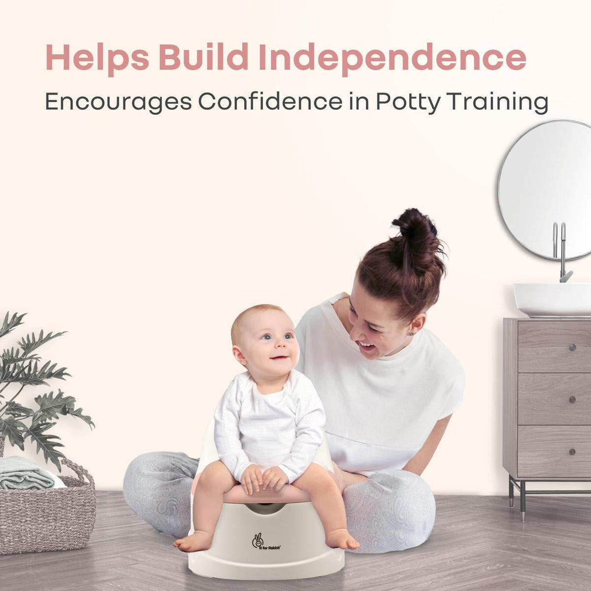 Tiny Tots Dino BPA-Free Potty Training Toilet Seat For Baby With Cushion - White Pink