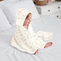 Softkins Baby Hooded Knit Towel with 100% Natural Cotton, Soft & Quick Dry - White Teddy