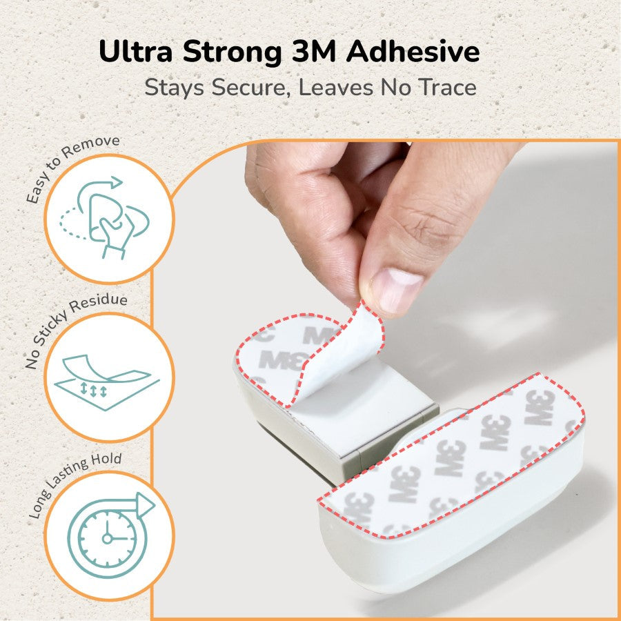 Protector Plus Fridge Locker Baby Safety Fridge Lock with 3M Adhesive - White