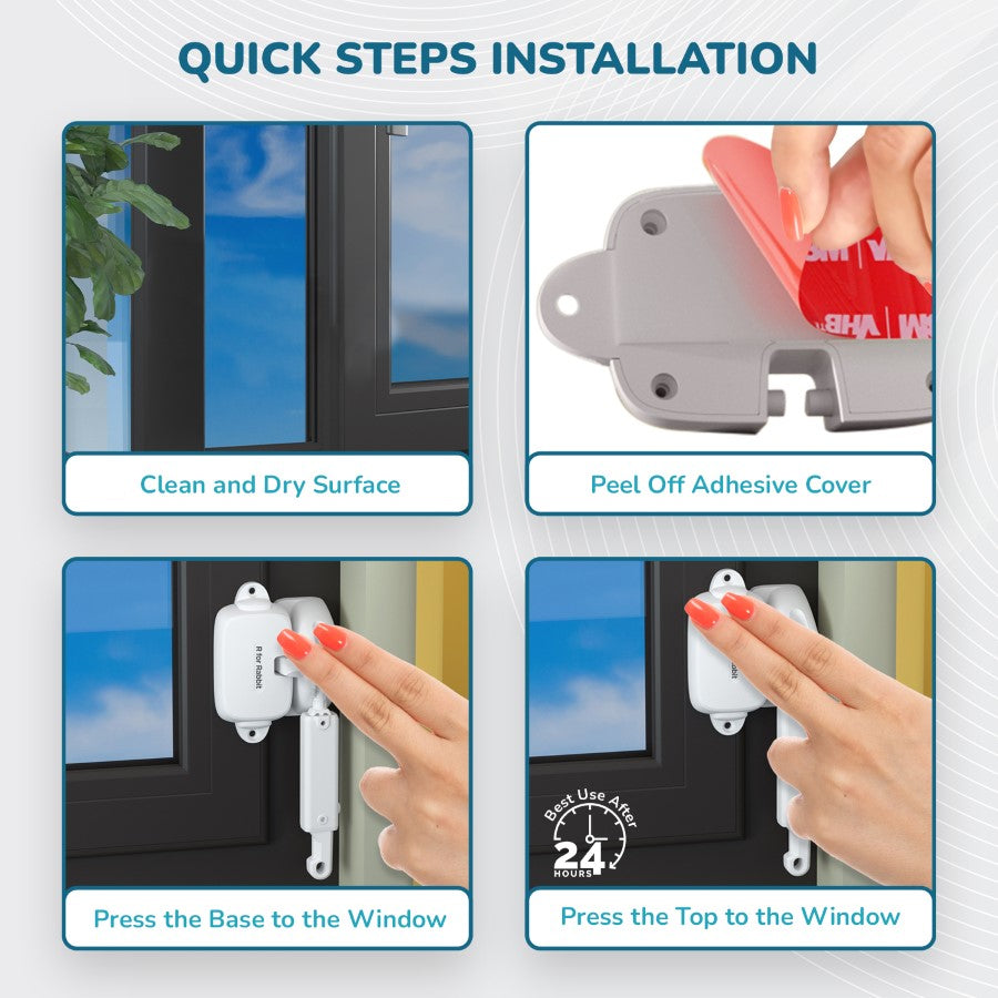 Protector Plus Window Locker Adjustable Baby Safety Window Lock - White